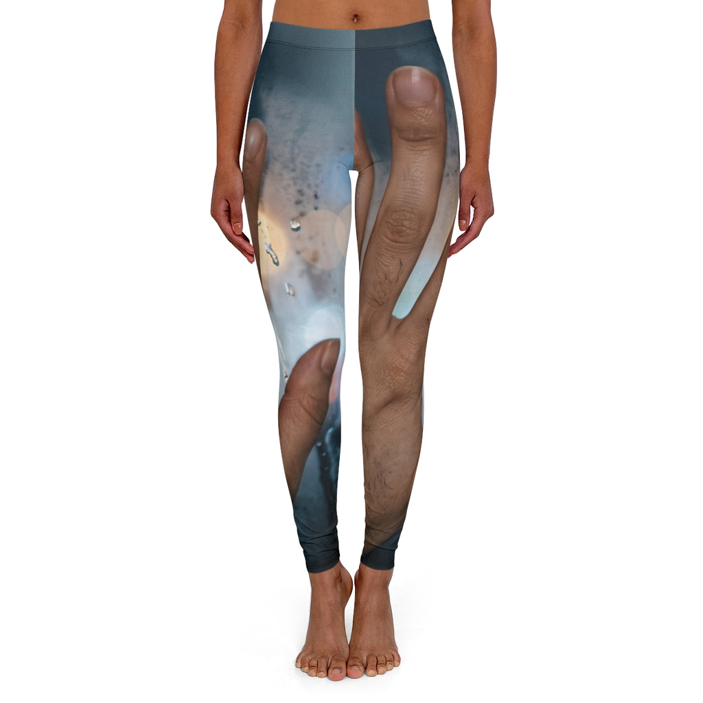 Women's Spandex Leggings Rainy City Window