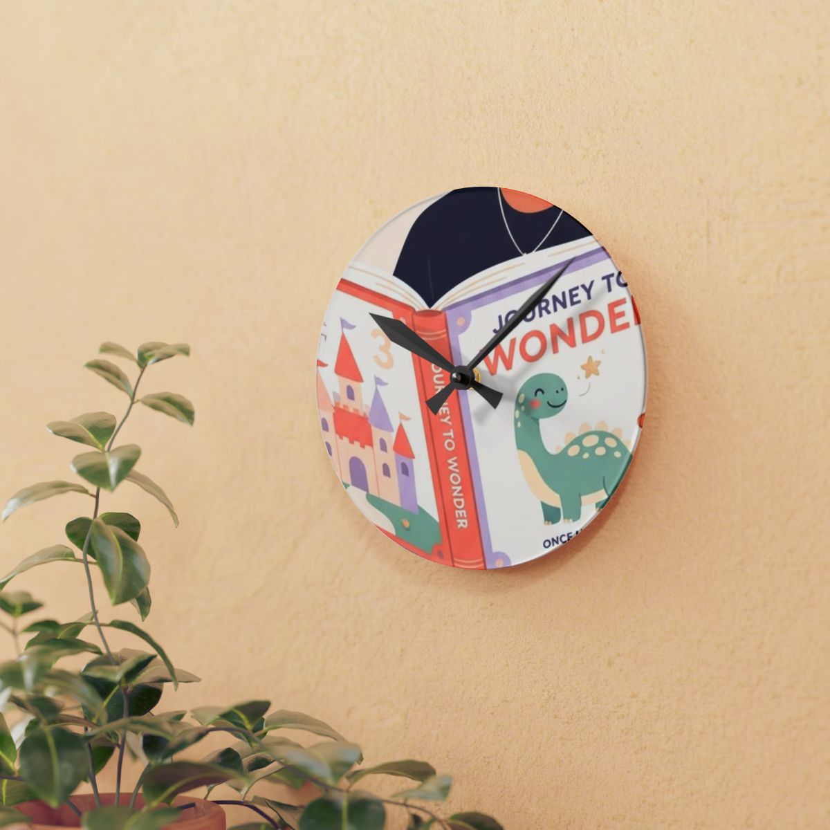 Acrylic Wall Clock - Storytime Journey to Wonder Art |...