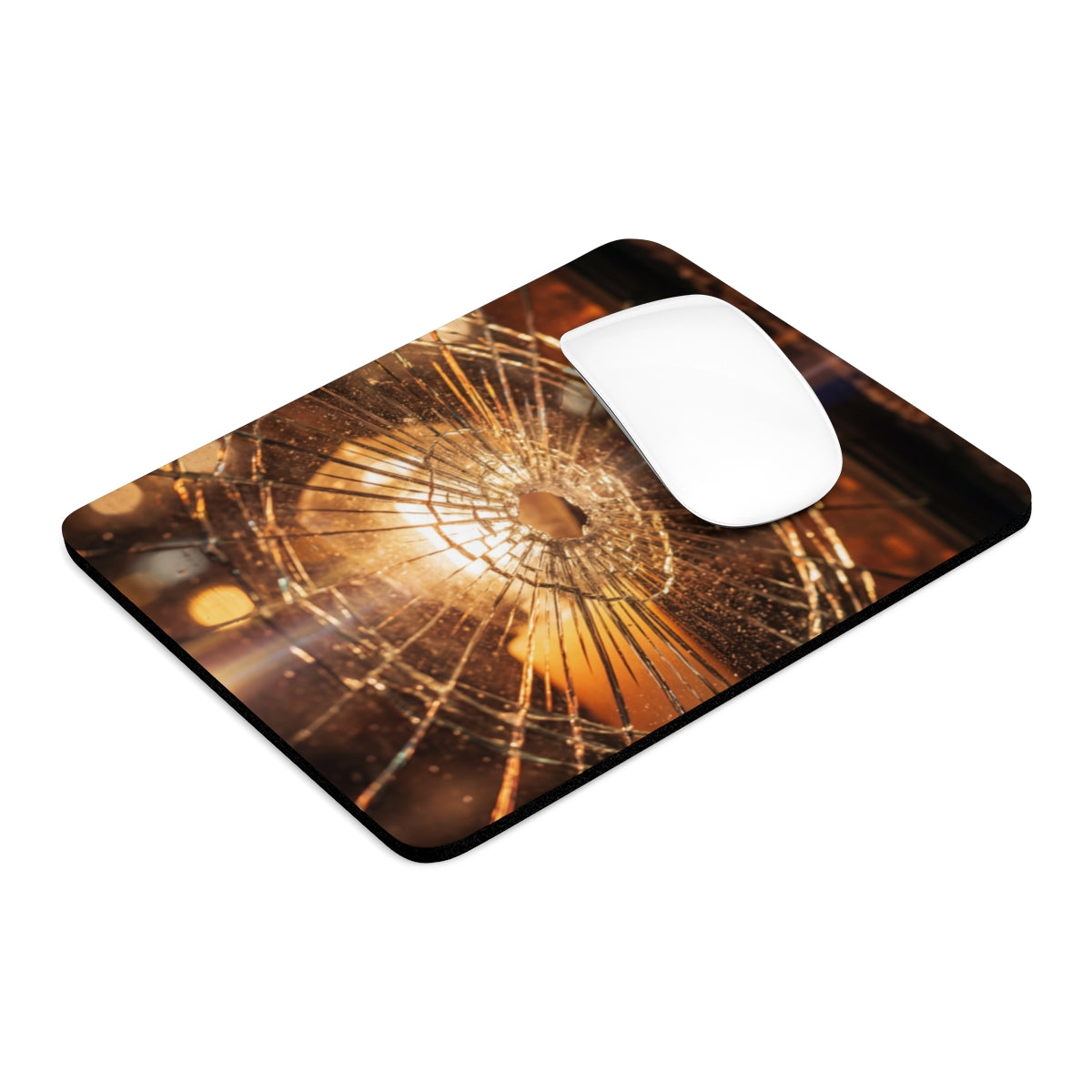 Mouse Pad - Fractured Light Moody Amber Art | Echovira...