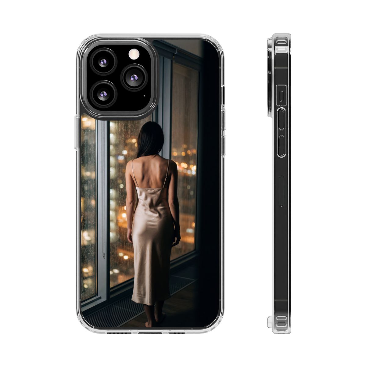 Clear Impact-Resistant Cases - Clear Phone Case - Rainy Mood...