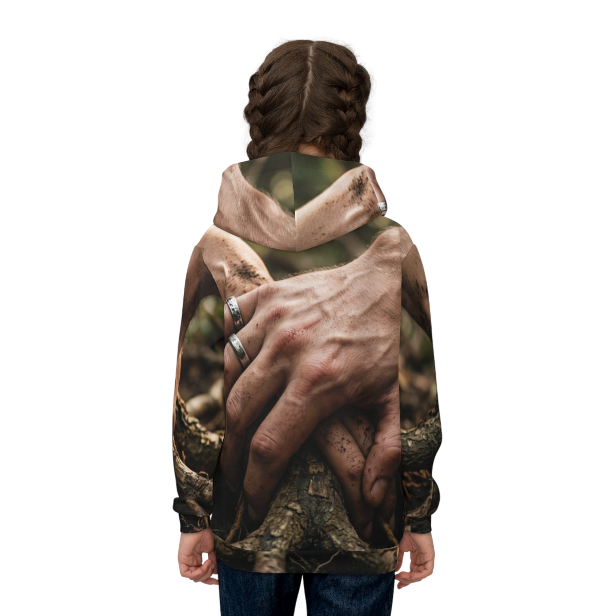 Children's Hoodie with Forest Tree Roots Art