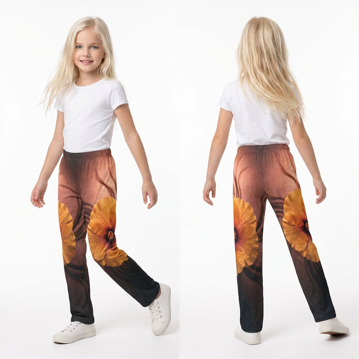 Kids Lounge Pants - Golden Botanical Bloom