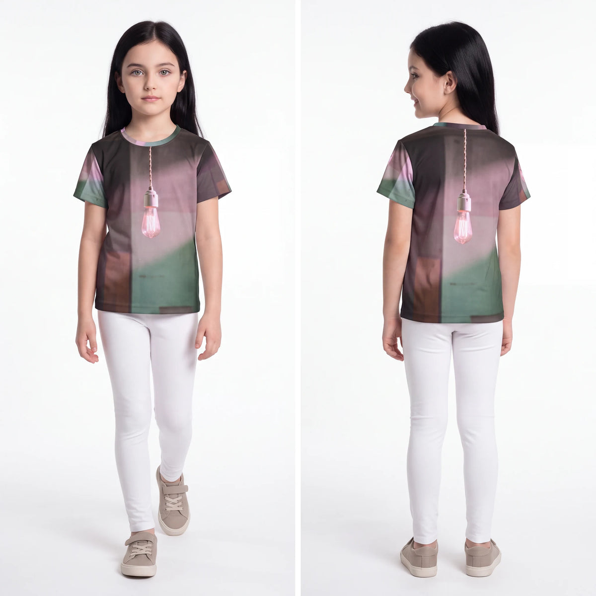 Camiseta deportiva infantil con bombilla Edison