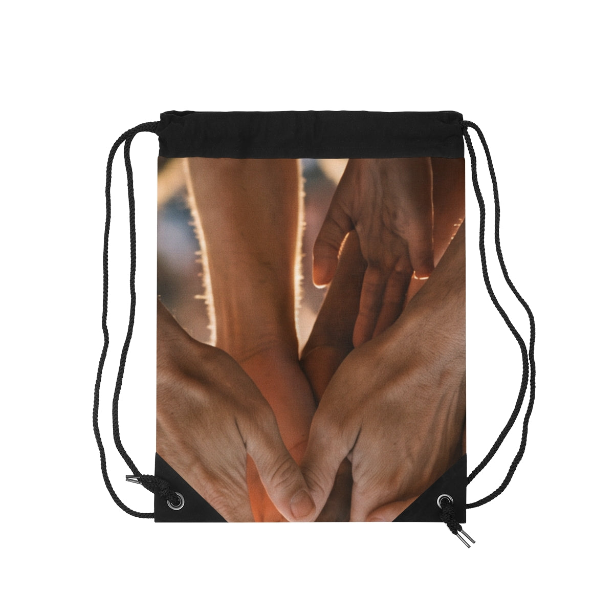 Drawstring Bag - Golden Rays of Unity Wall Art | Echovira...