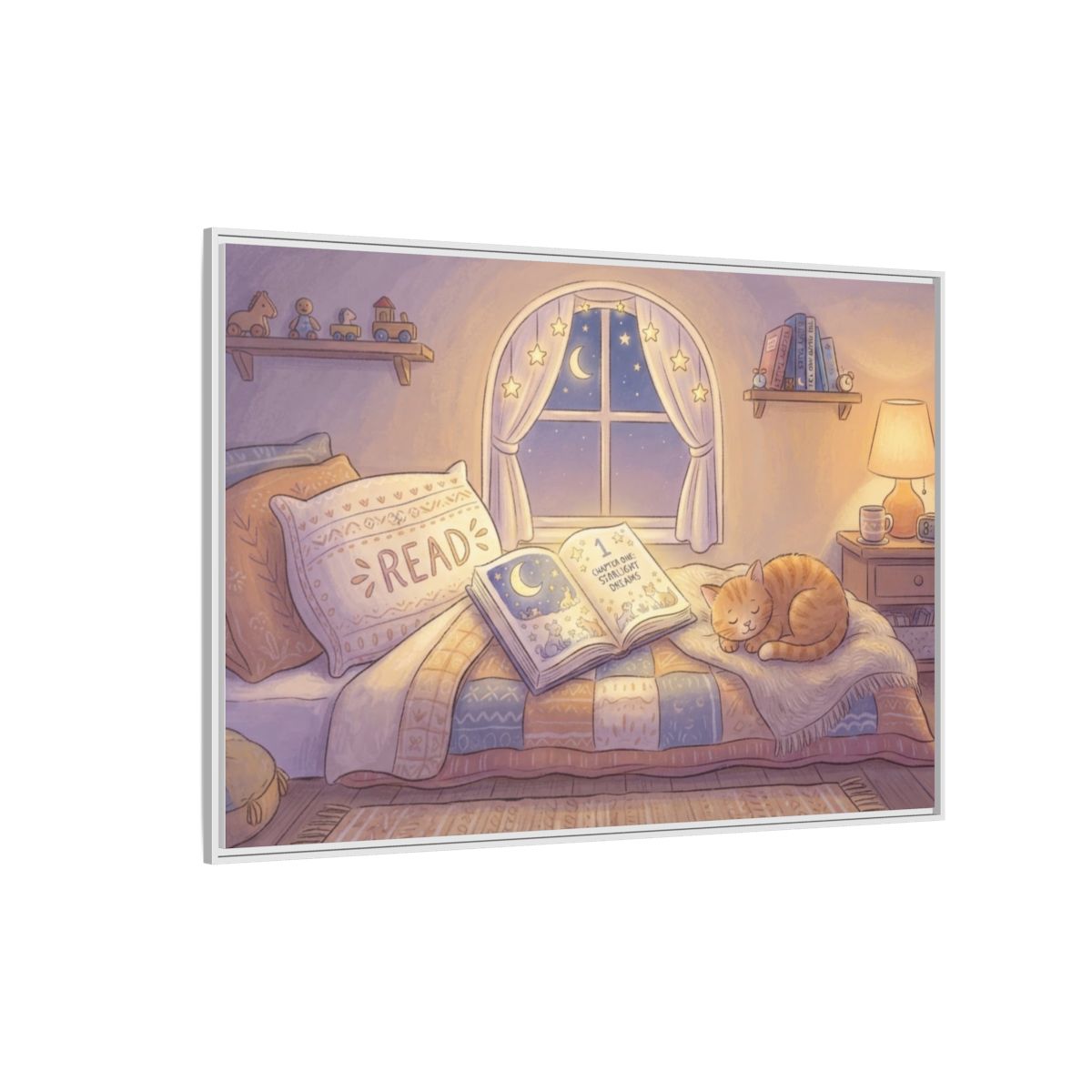 Framed Matte Canvas - Starlight Haven Slumber — White /... |...