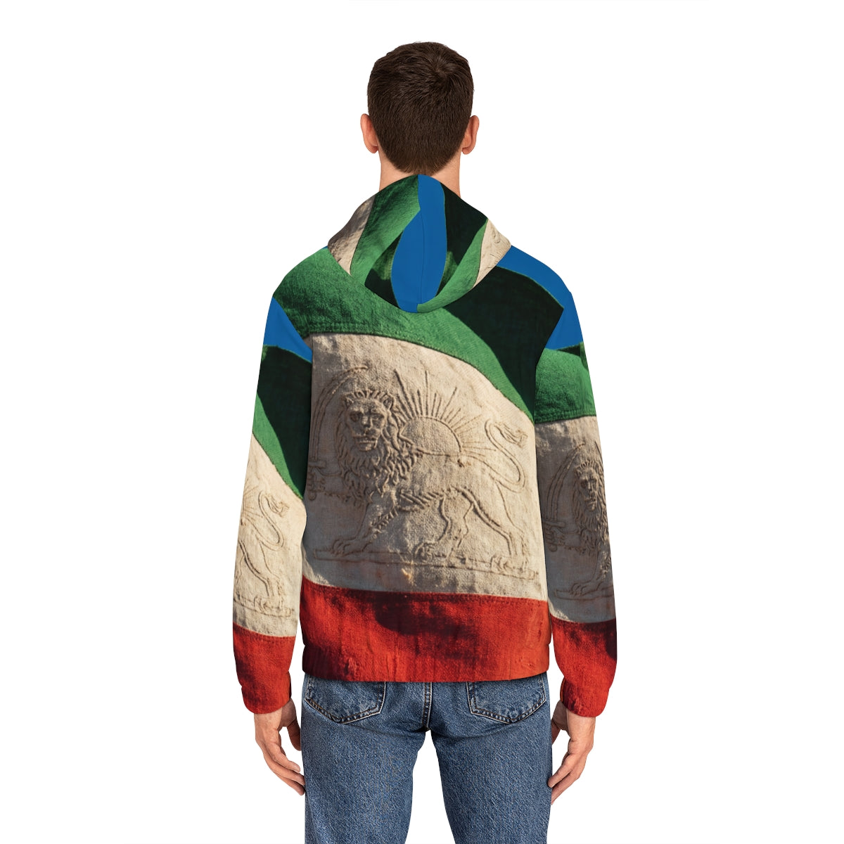 Herren Kapuzenjacke mit durchgehendem Reißverschluss – Flagge