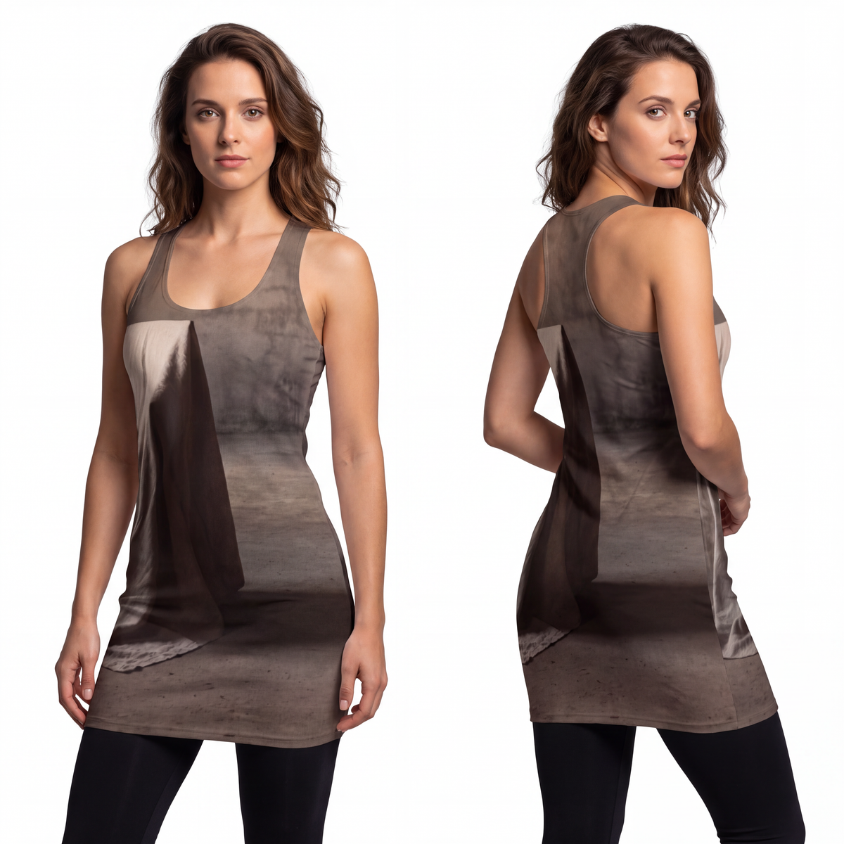 Women's Cut & Sew Racerback Dress - Draped Silence Still......