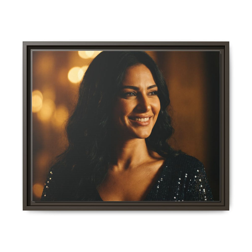 Framed Canvas Art - Golden Glamour — Espresso / 1.25"