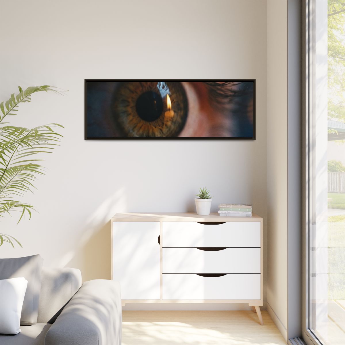 Matte Canvas, Framed - Amber Iris Reflection Fine Art Print...