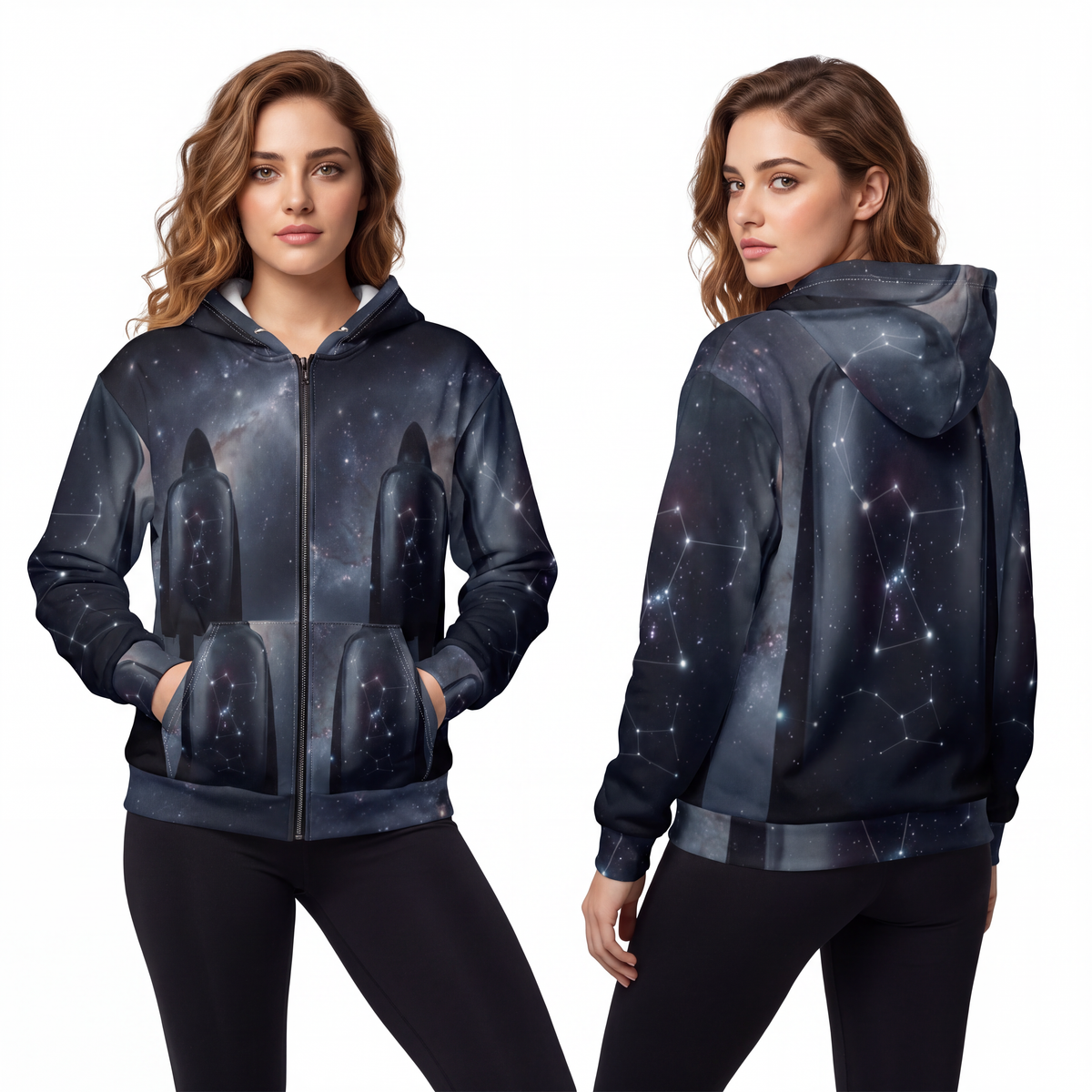 Unisex Zip Hoodie - Orion Constellation | Echovira Gallery