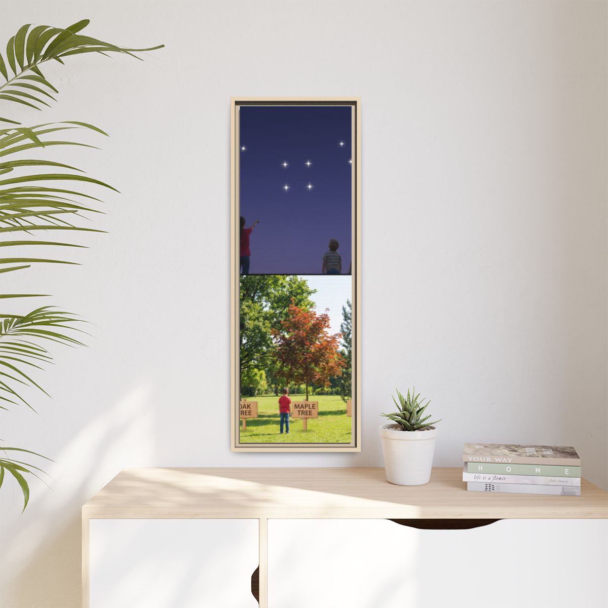 Matte Canvas, Framed - Stardust & Forest Discovery — Natural...