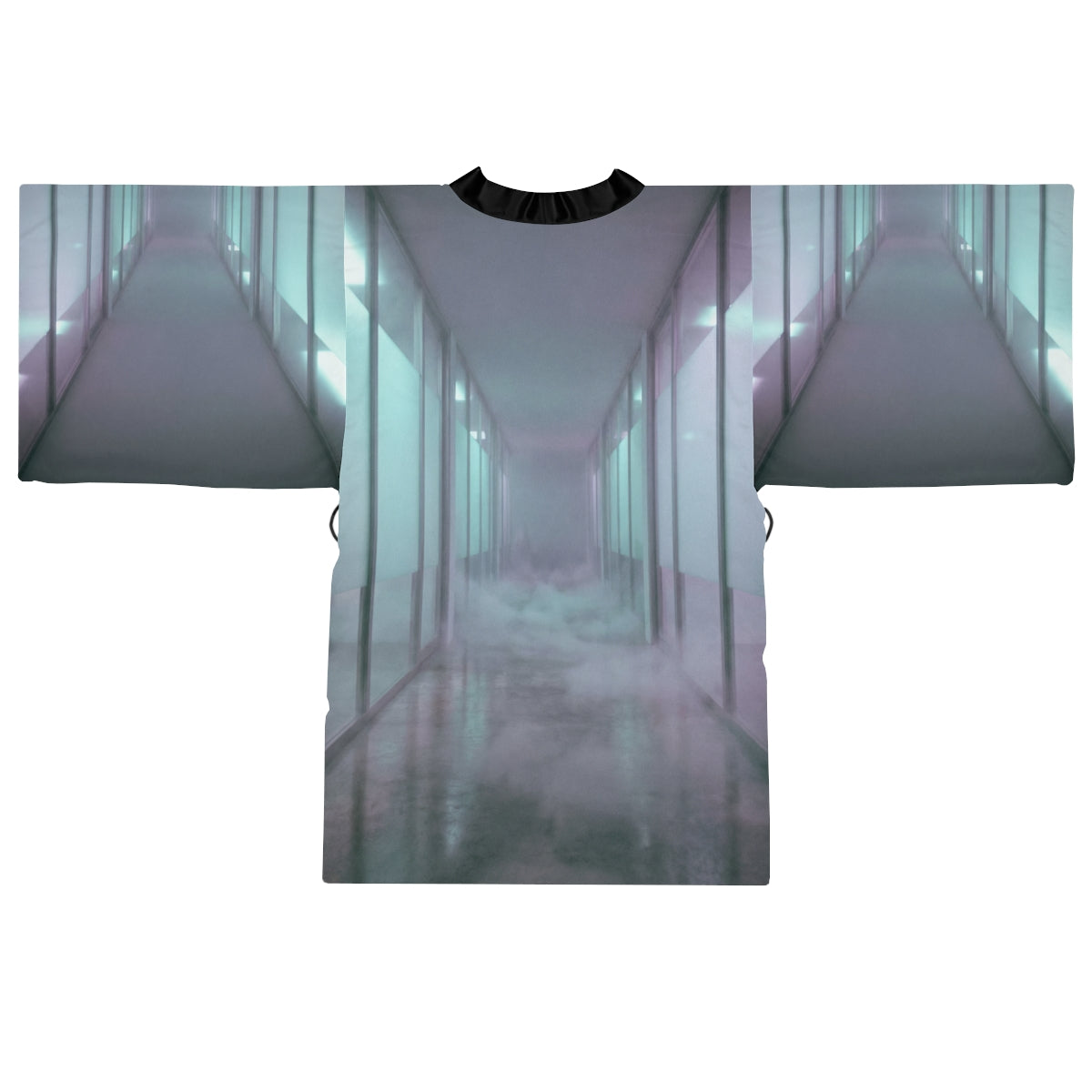 Long Sleeve Kimono Robe - Liminal Corridor Fog Art Print |...