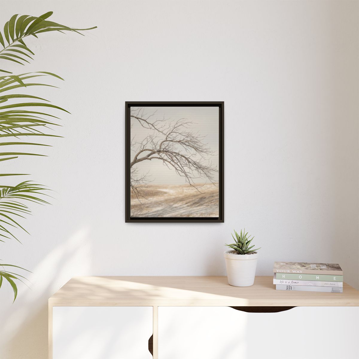 Matte Canvas, Framed - Winter Branch Solitude Landscape —......