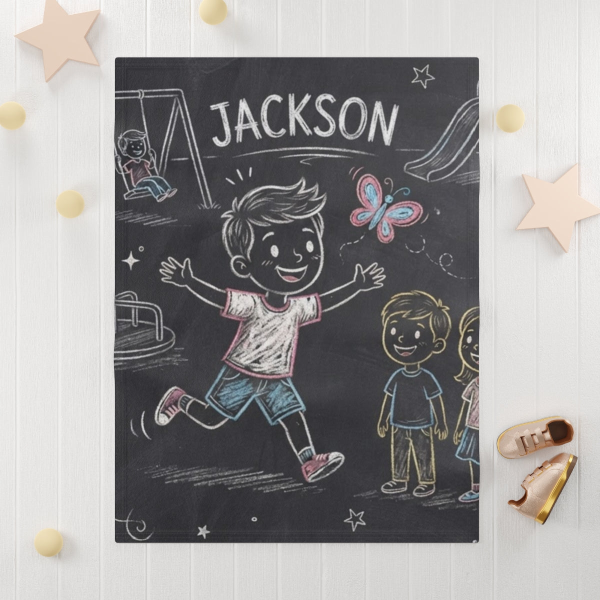Fleece Baby Blanket - Playground Chalkboard | Echovira...