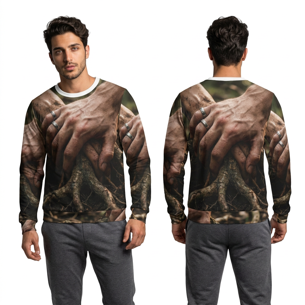 Men's Lightweight Sweatshirt Earth Roots Art