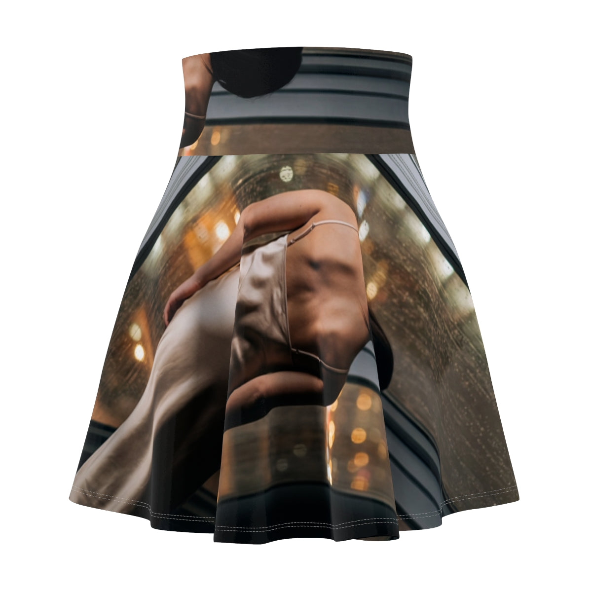 Women's Skater Skirt - Rainscape Grid | Echovira Gallery