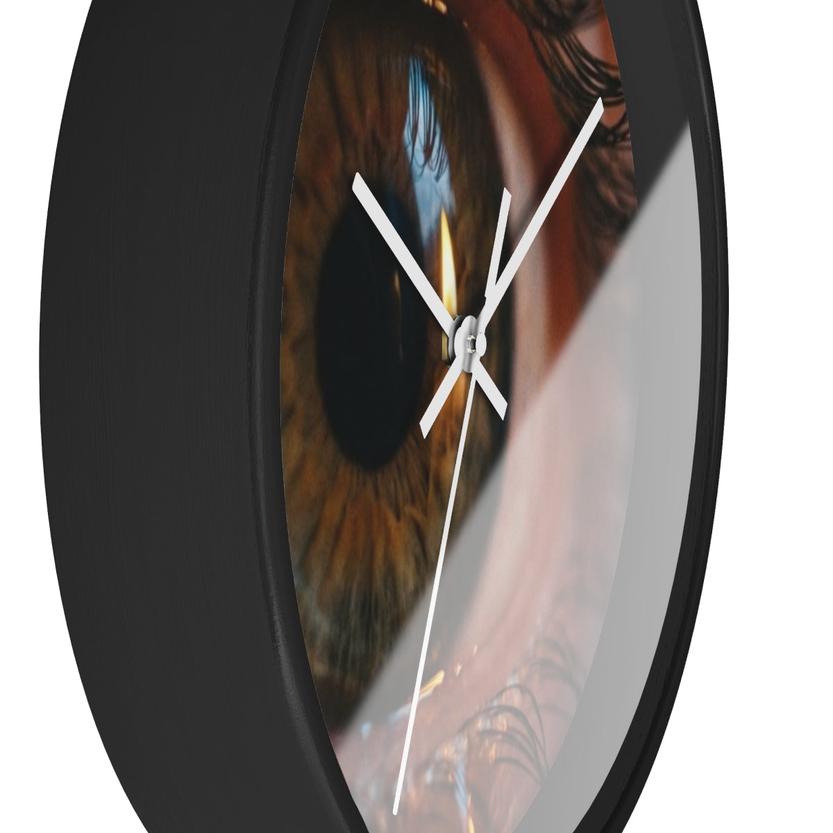 Wall Clock - Amber Iris Reflection Fine Art Print | Echovira...