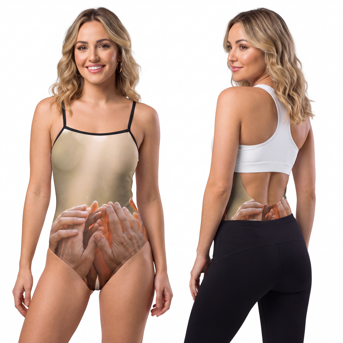 Women's One-piece Swimsuit - Golden Rays of Unity Wall Art |...