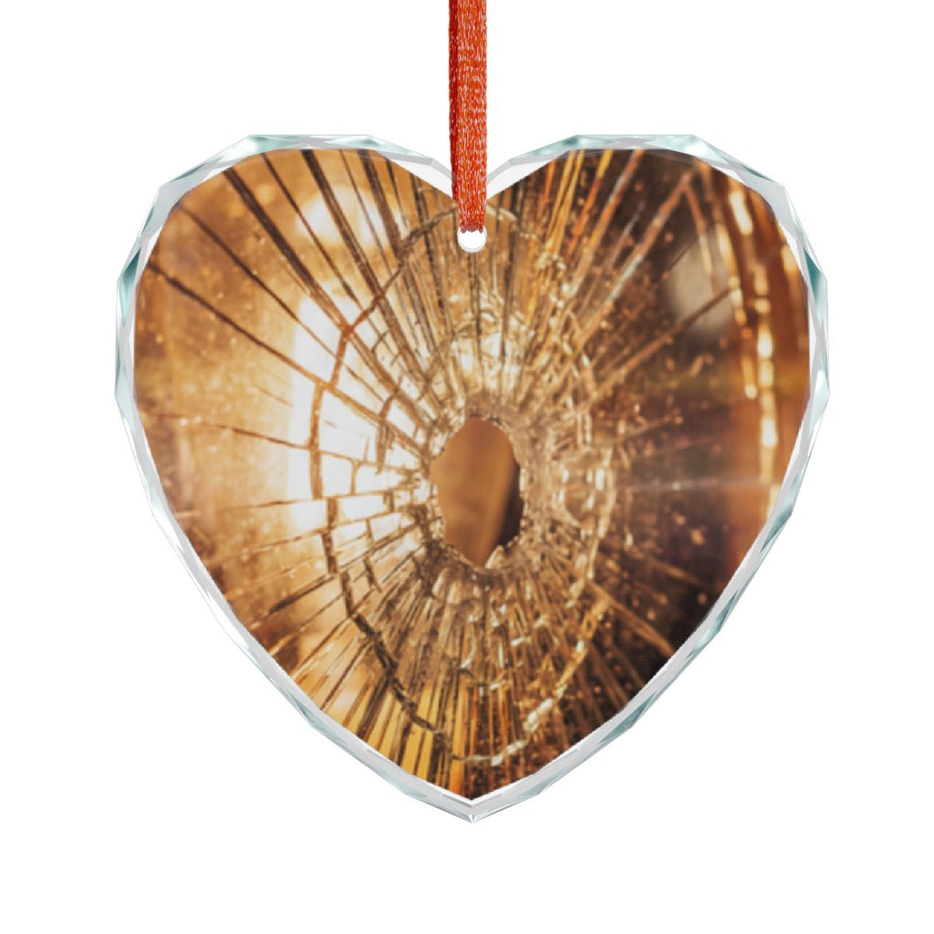 Crystal Glass Ornament - Golden Fracture Broken Glass Art |...