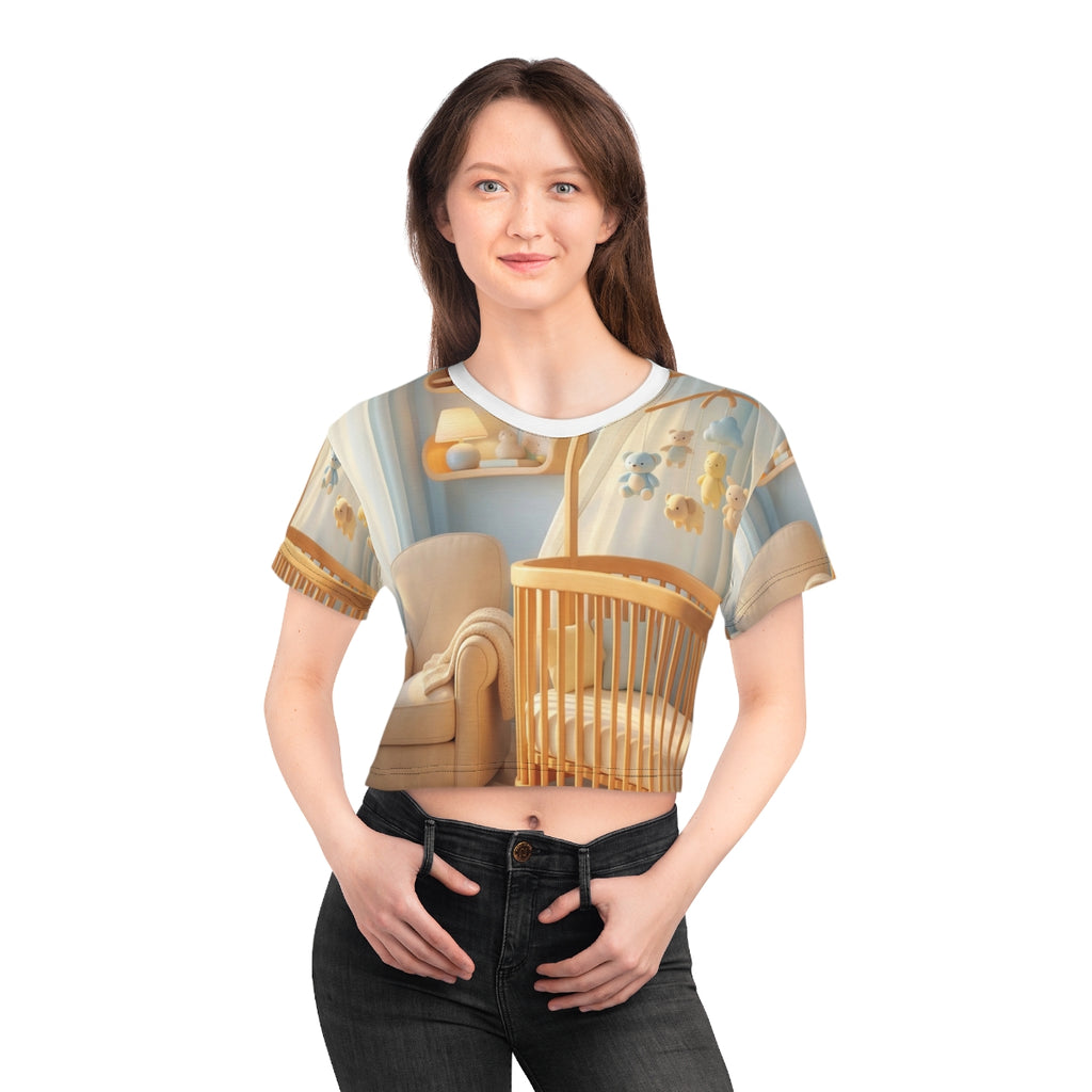 Pastel Glow Crop Tee - Casual Soft Style