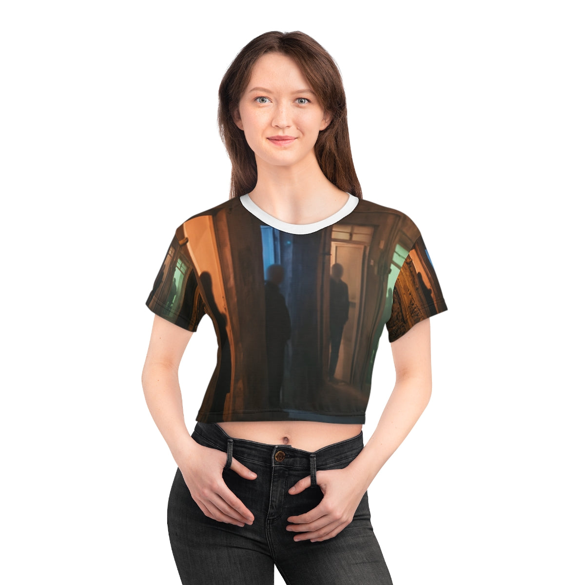 Crop Tee - Shadowed Alleyway Mystery Art Print | Echovira...