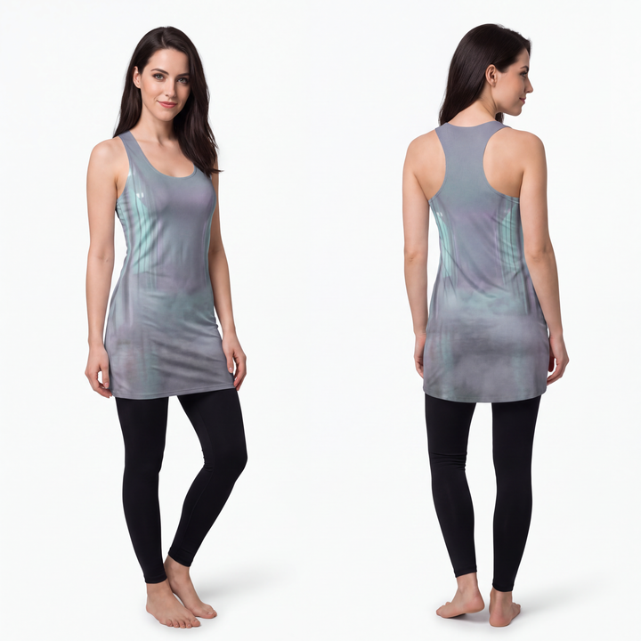 Women's Cut & Sew Racerback Dress - Liminal Corridor Fog Art Print