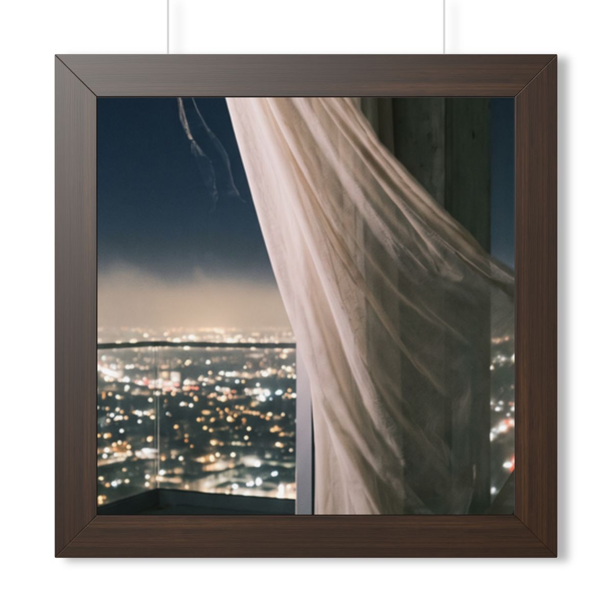 Framed Horizontal Poster - Skyline Serenity — Walnut (14×11...