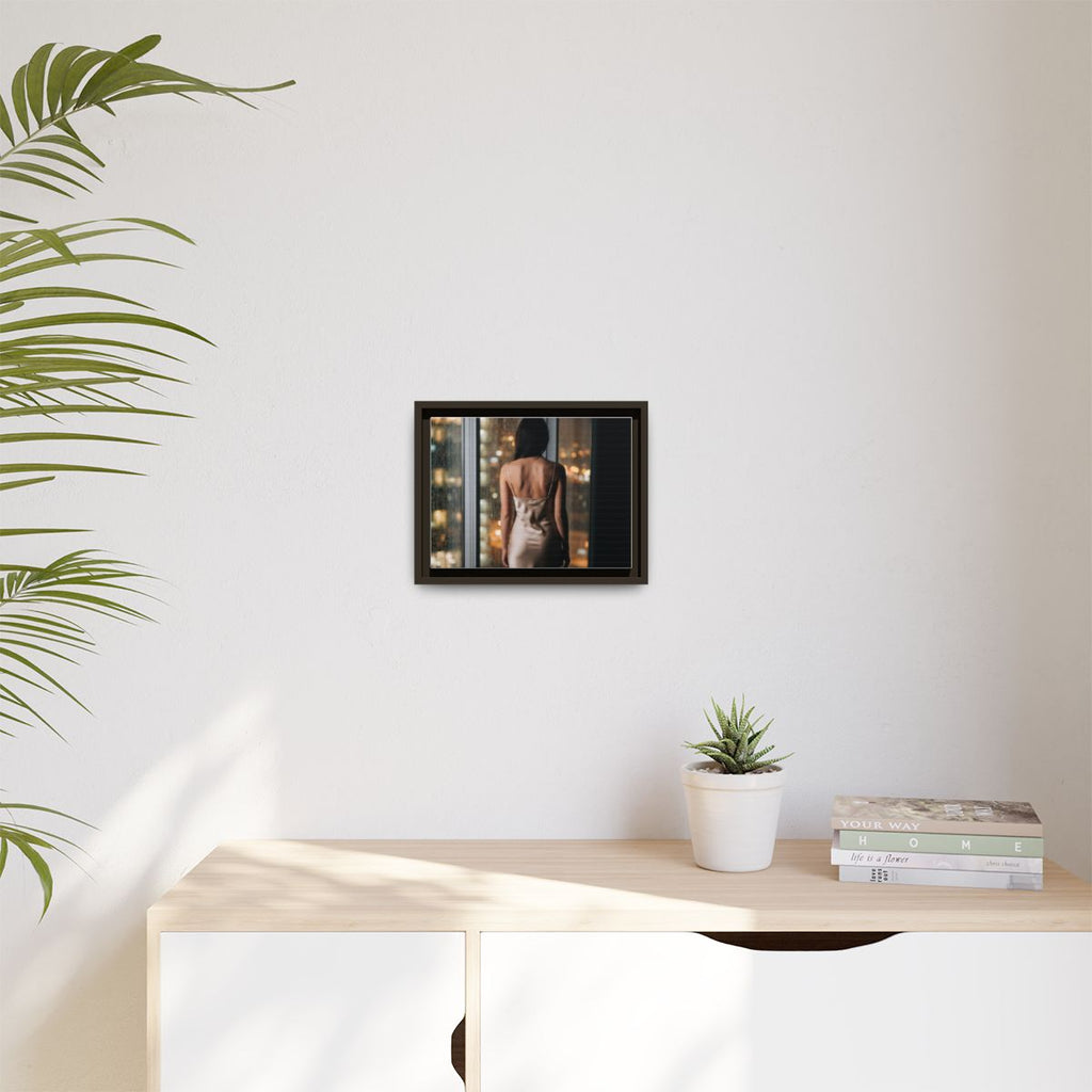 Framed Canvas - Midnight Rain Masterpiece — Espresso / 1.25"
