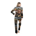 Women's Satin Pajamas - Rainy City Grid | Echovira Gallery