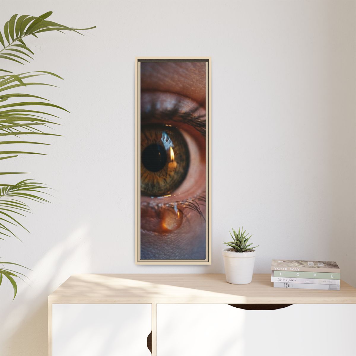 Matte Canvas, Framed - Amber Iris Reflection Fine Art Print...