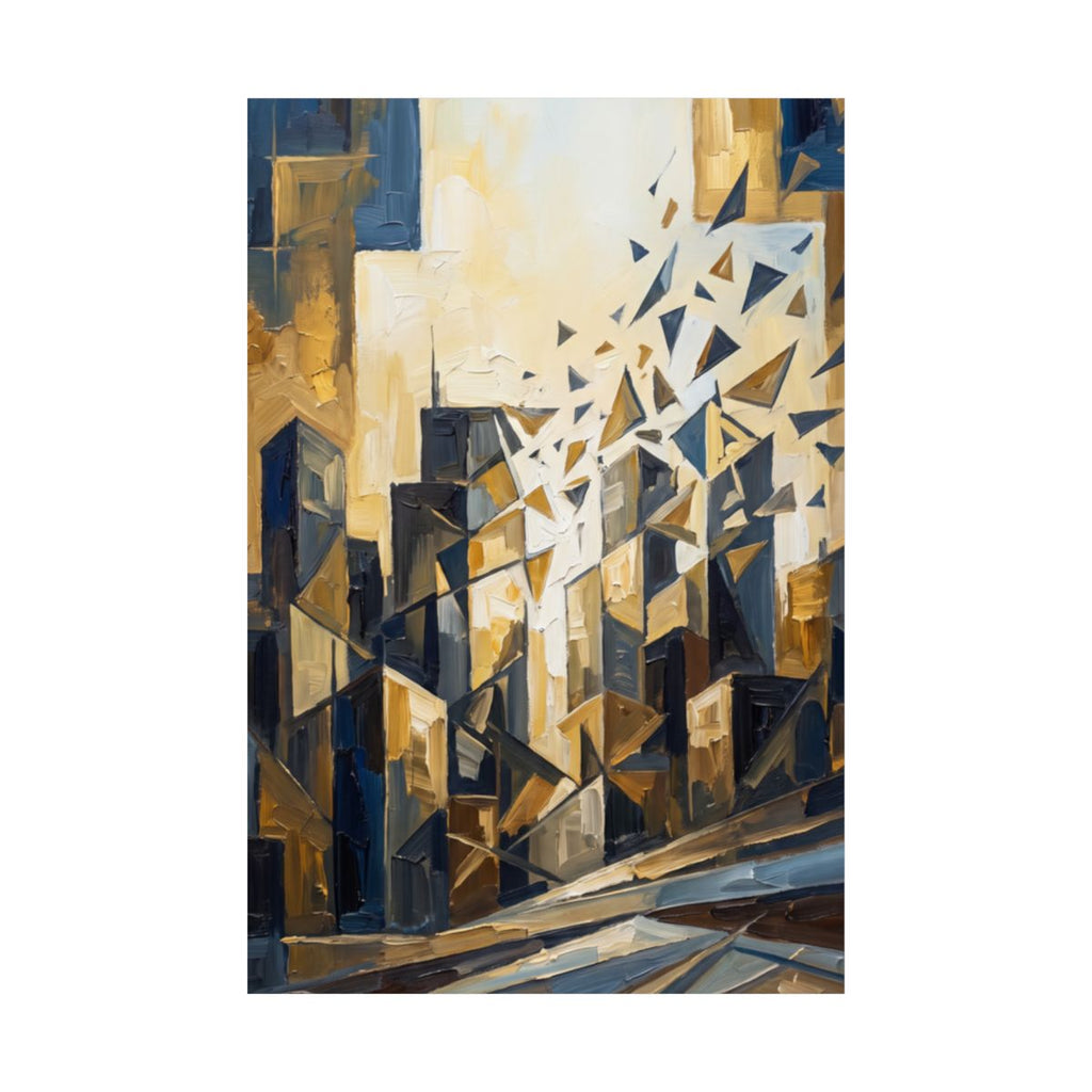 Matte Vertical Posters - Fractured Skyline Art (8×10 &... |...