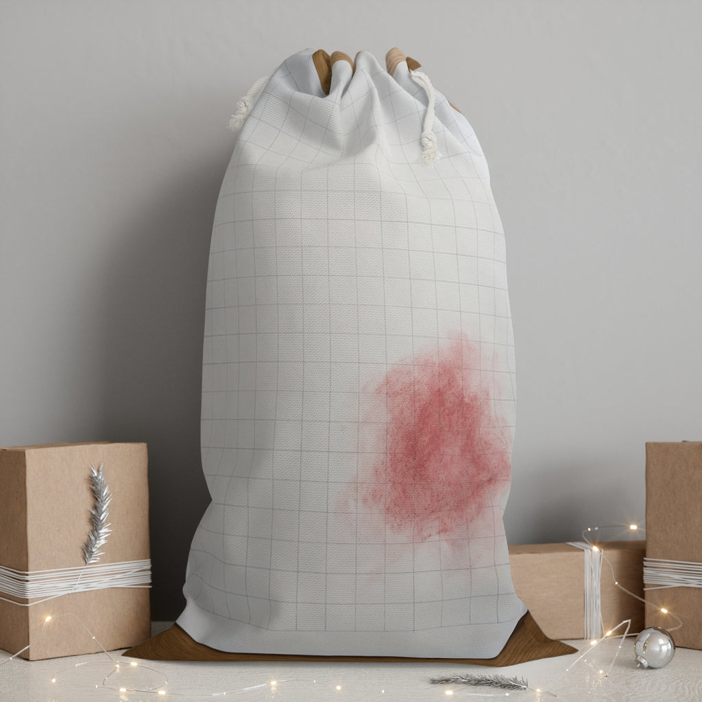 Sack - Crimson Grid Drawstring Storage | Echovira Gallery