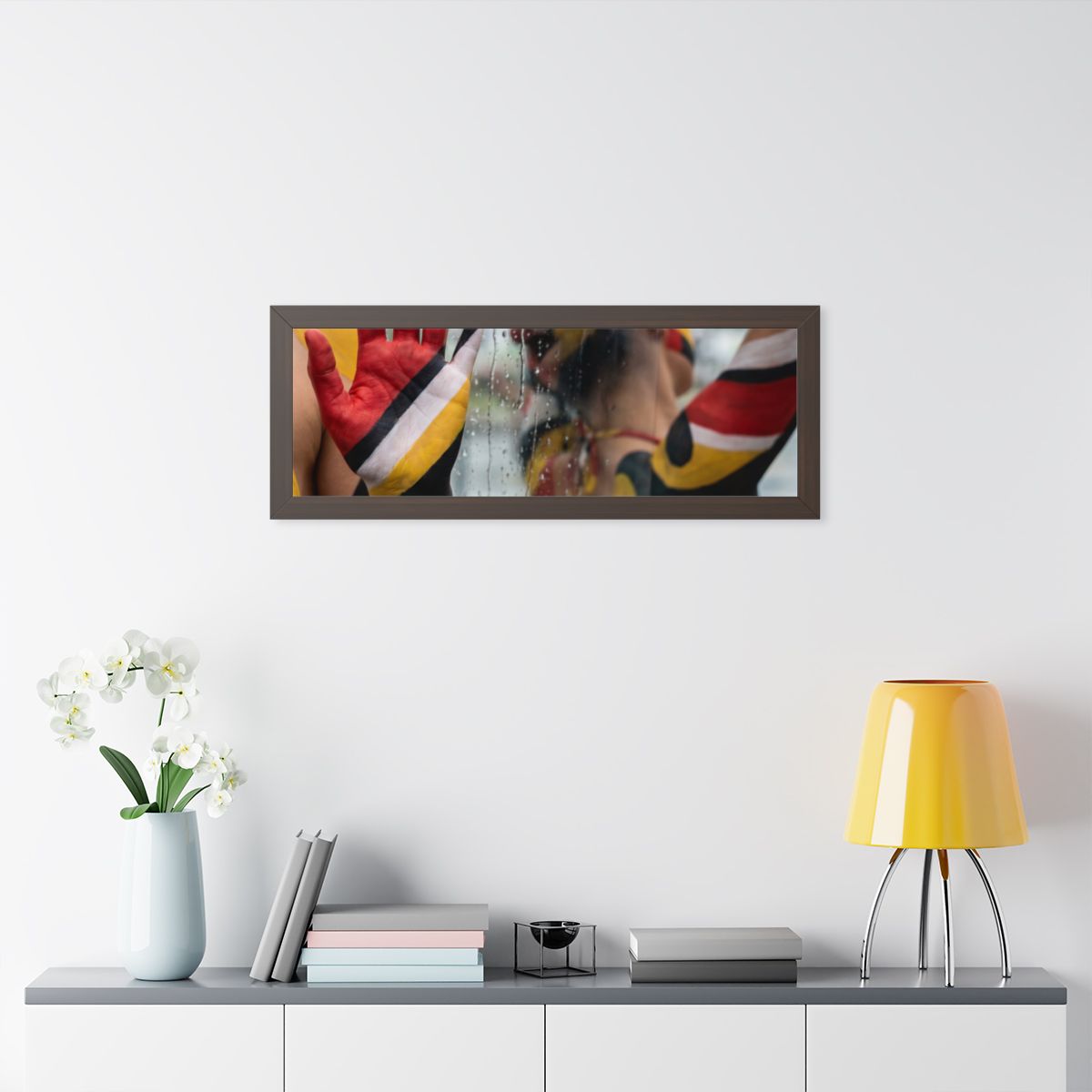 Framed Horizontal Poster - Urban Prism Abstract Body Paint...