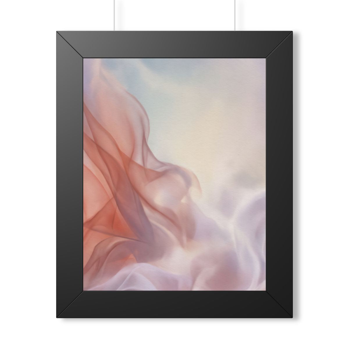 Framed Vertical Poster - Ethereal Silk Flow Pastel... |...