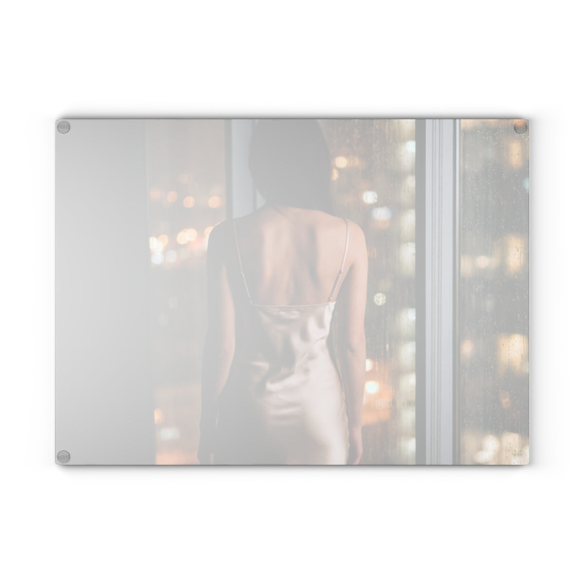 Glass Cutting Board - Cinematic City Glow