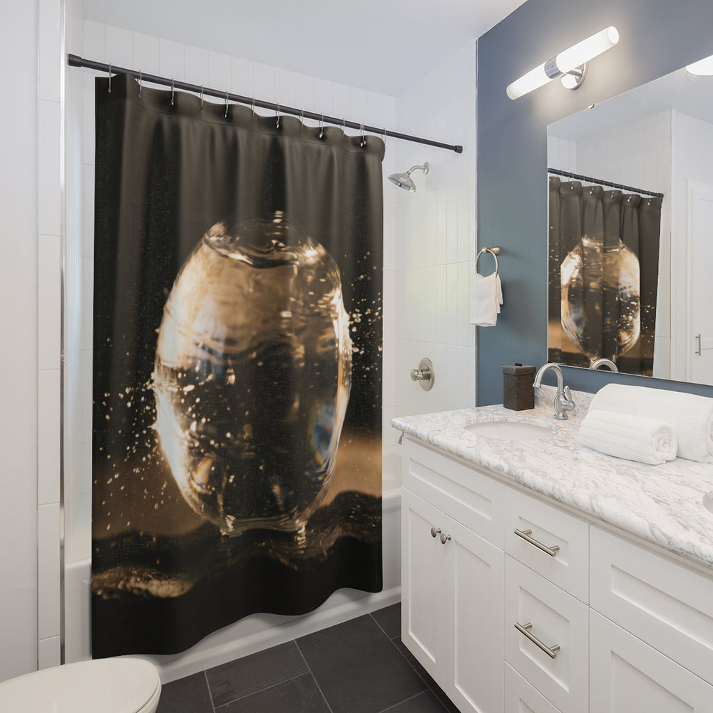Shower Curtain - Luminous Kinetic Orb | Echovira Gallery