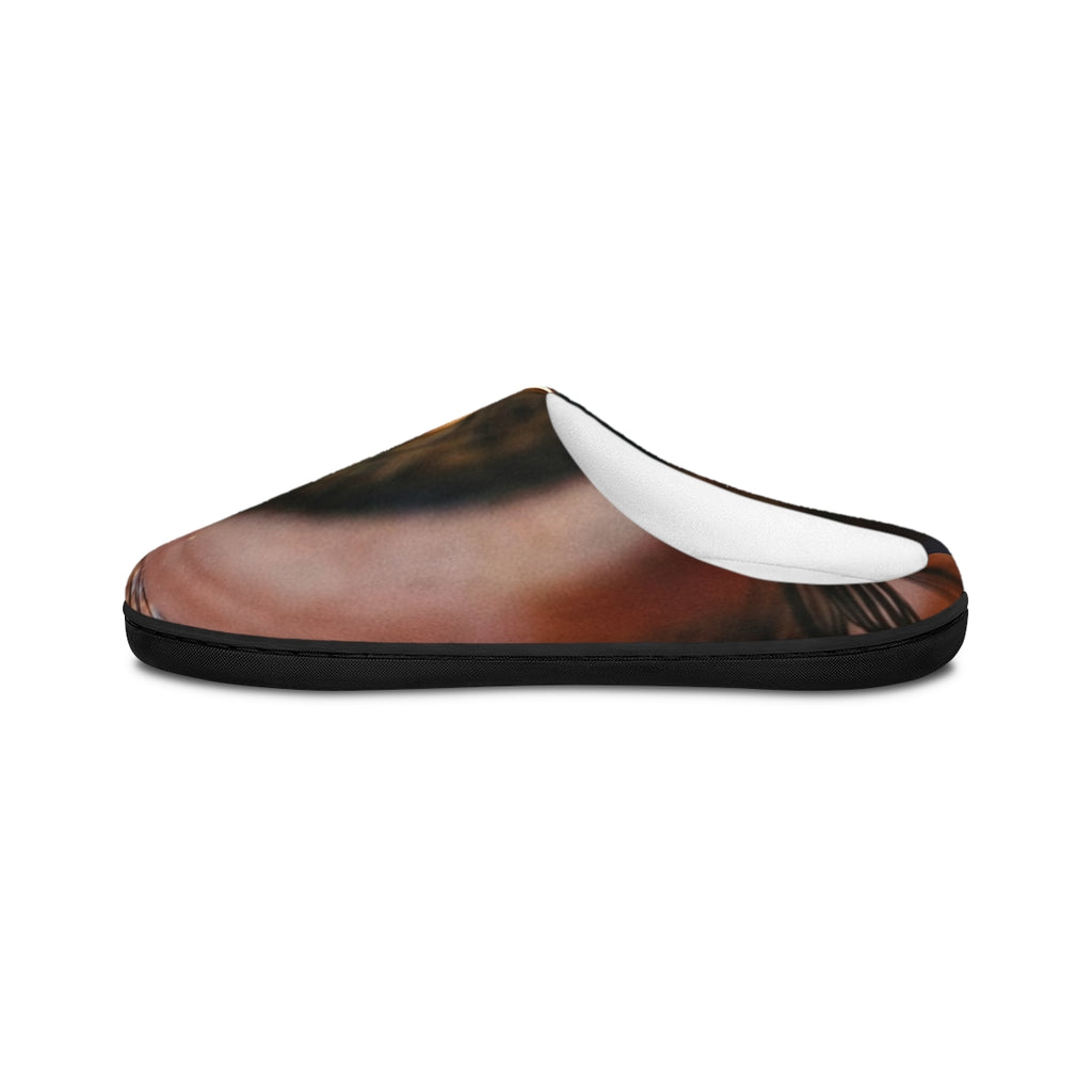 Men's Indoor Slippers - Amber Iris Reflection Fine Art Print...