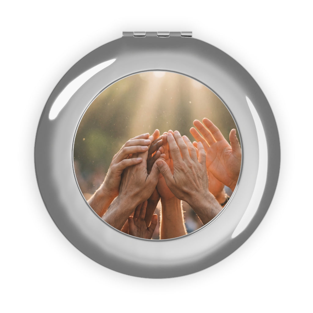 Compact Travel Mirror - Golden Rays of Unity Wall Art |...