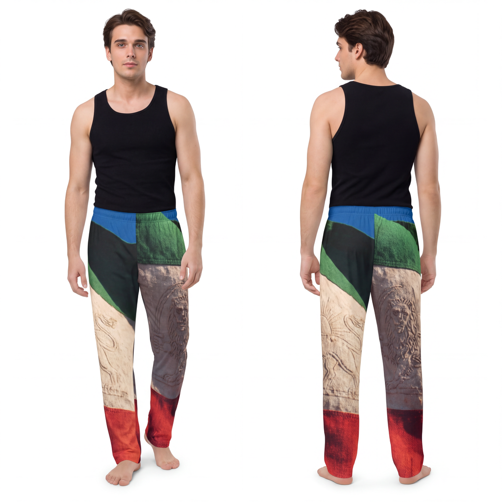 Men's Pajama Pants - Vintage Persian Lion and Sun Flag Art |...
