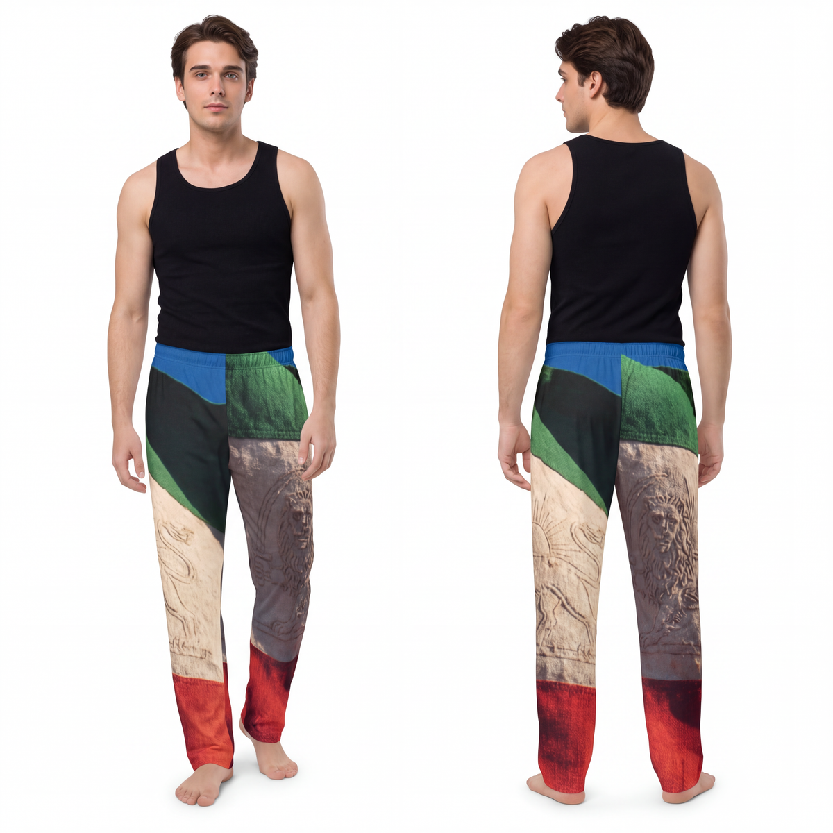 Men's Pajama Pants - Vintage Persian Lion and Sun Flag Art |...