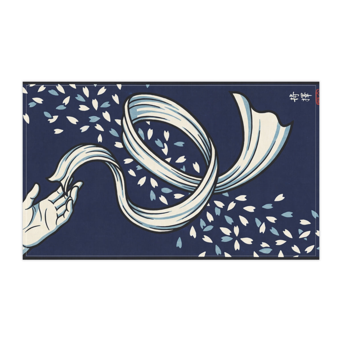 Tea Towels - Indigo Ribbon Japanese Ukiyo-e Art | Echovira...