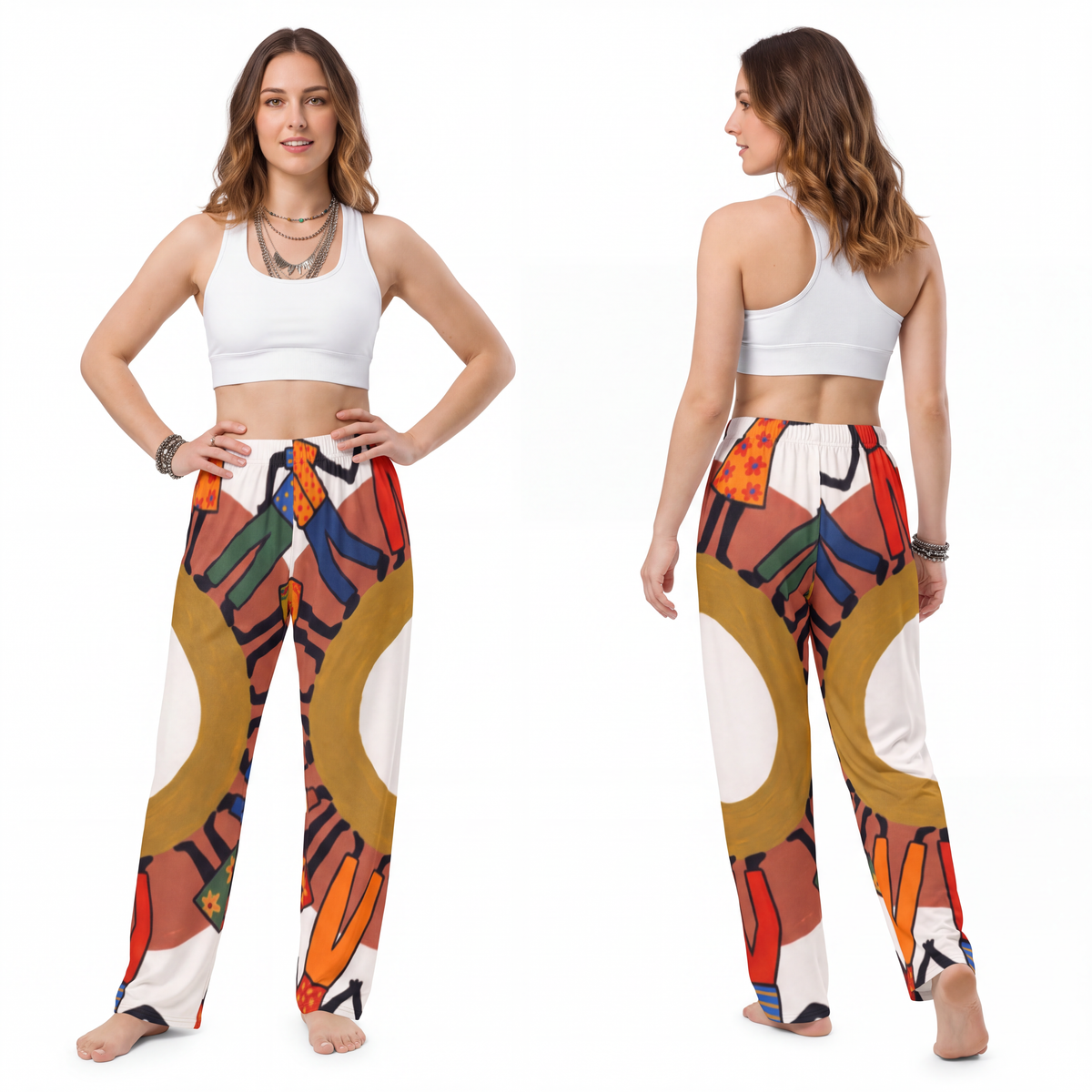 Women's Pajama Pants - Unity Mandala Folk Art | Echovira...