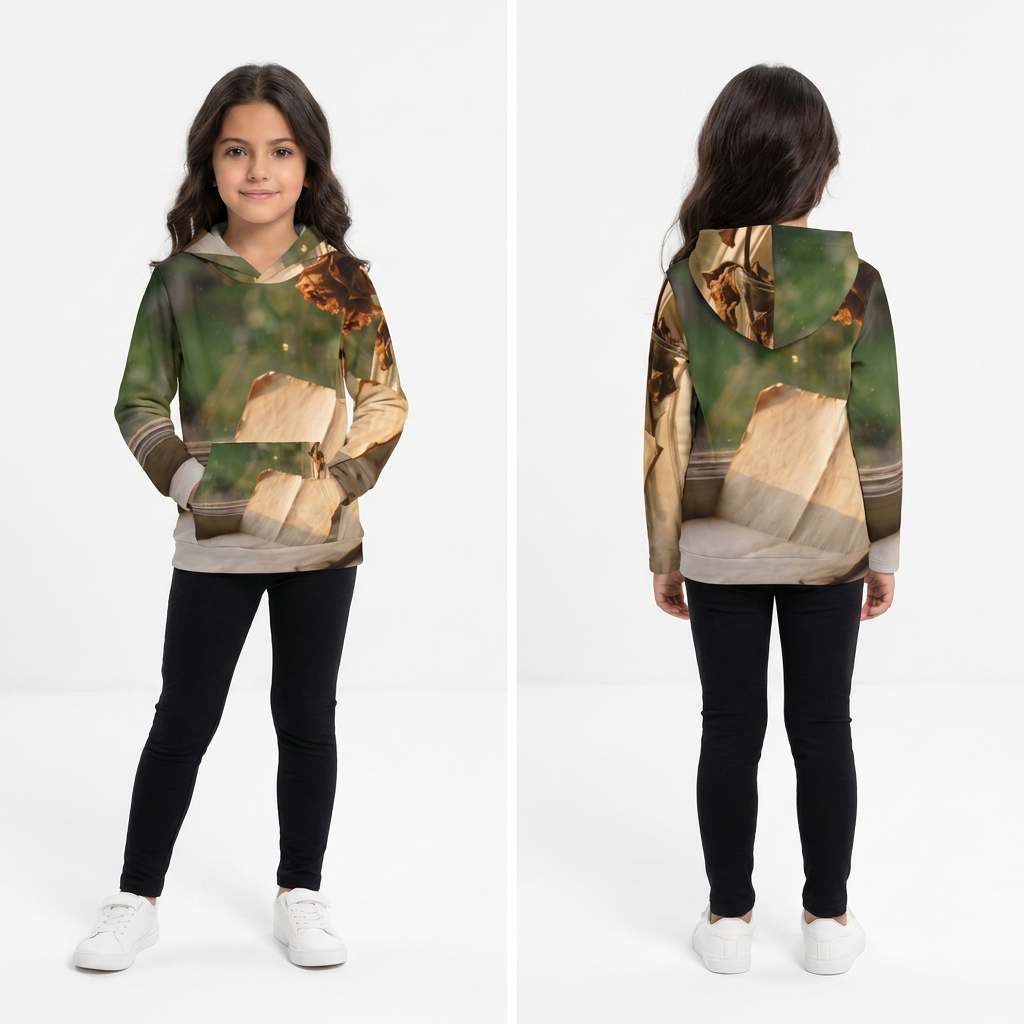 Children's Hoodie Rose and Letter Art