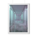 Framed Vertical Poster - Liminal Corridor Fog Art Print —......