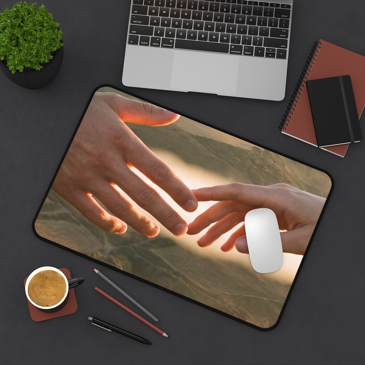 Desk Mat - The Infinite Touch | Ethereal Coastal Art |...