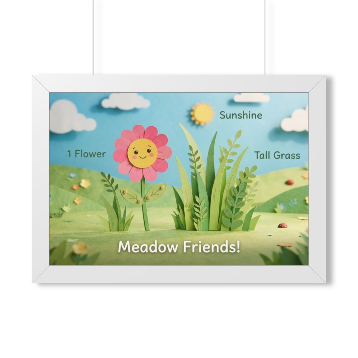 Framed Horizontal Poster - Meadow Vista — White (14×11... |...