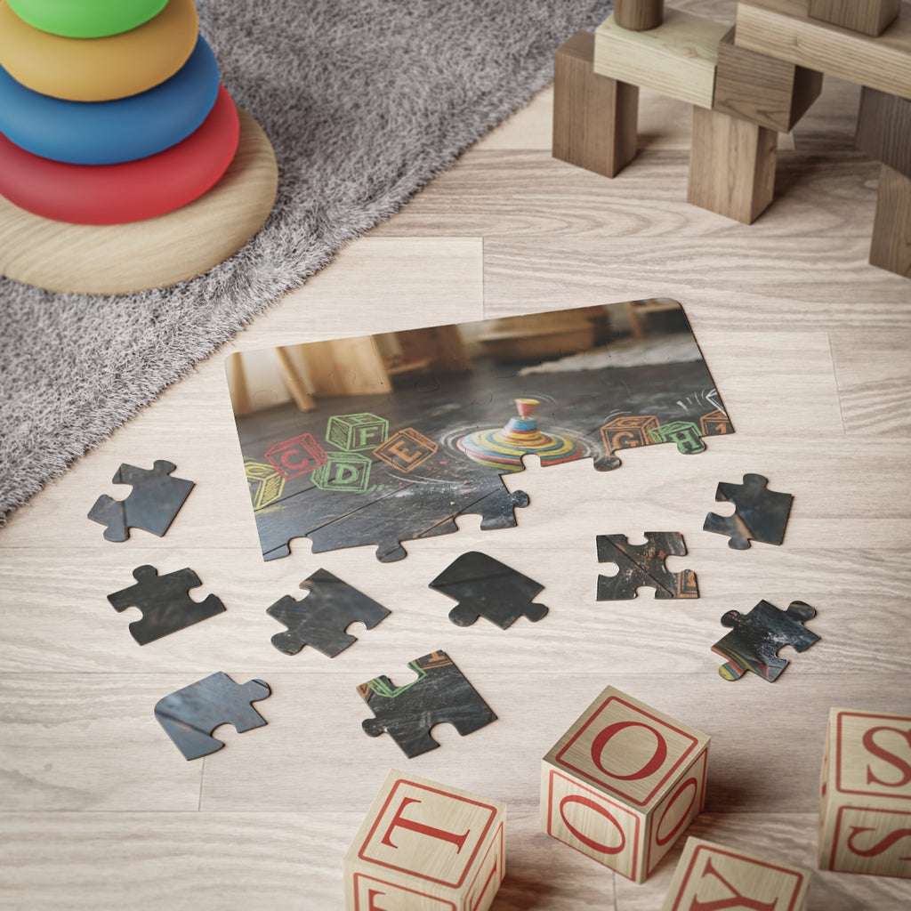 Kids' Puzzle, 30-Piece - Playroom Spinning Top & Alphabet......