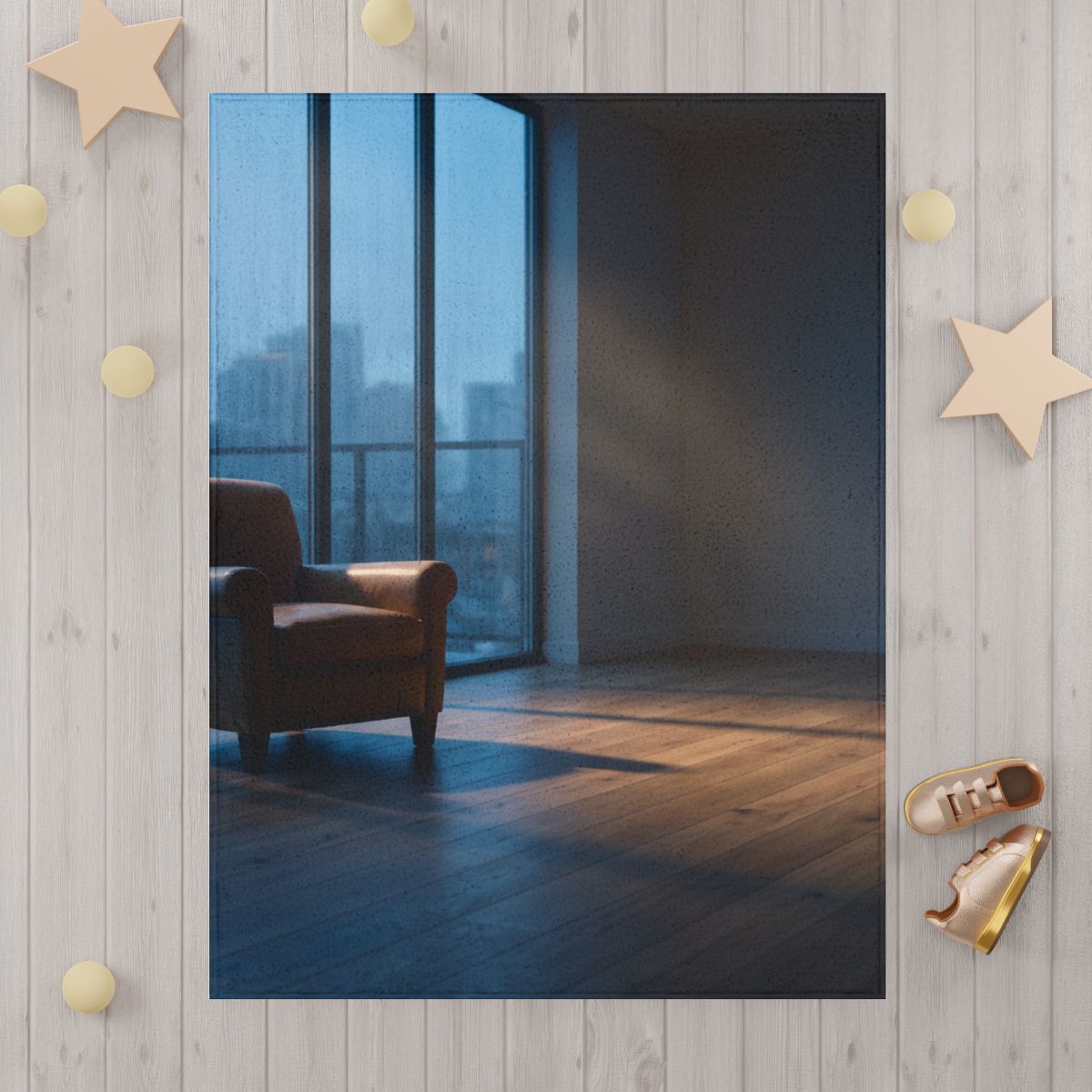 Toddler Blanket with Urban Cityscape Art