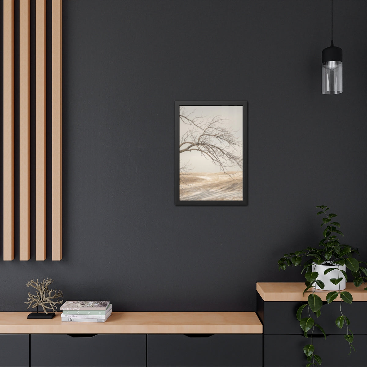 Framed Poster - Minimalist Winter Tree — Portrait