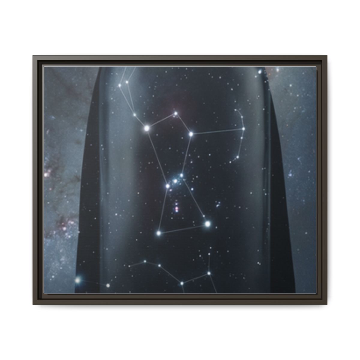 Framed Matte Canvas - Cosmic Sentinel — Espresso / 1.25" (10×8, 12×9, 14×11, 16×12, 20×10, 18×12, 20×16, 24×16, 24×18, 36×12, 24×20, 32×16, 30×20, 30×24, 32×24, 48×16, 36×24, 48×24, 40×30, 60×20, 48×32, 60×30 & 60×40)